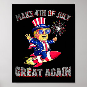 Poster Fogos de Artifício Patrióticos de Donald Trump Faz