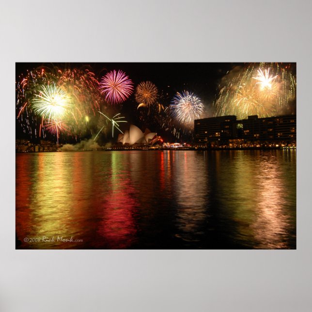 Póster Fogos de Artifício : Porto de Sydney, Austrália Po (Frente)