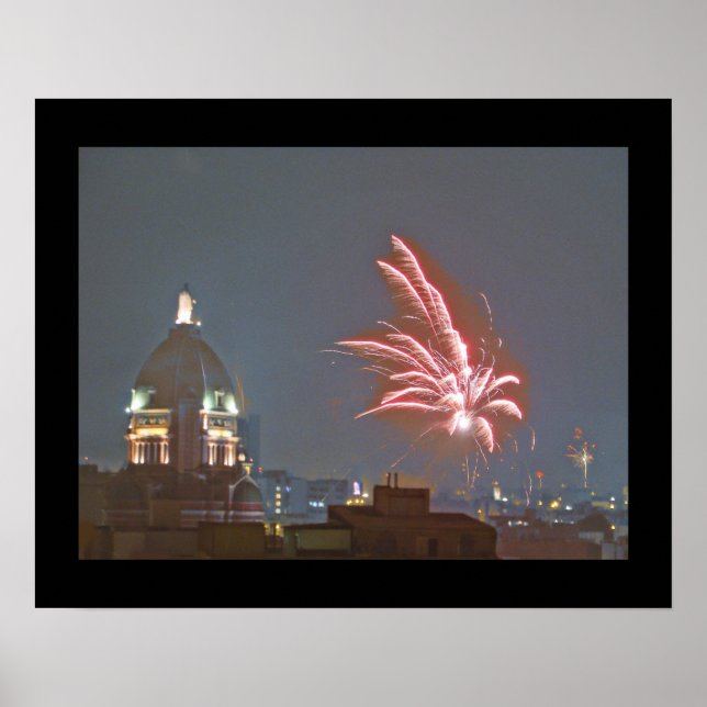 Poster Fogos de artifício sobre Lima, Peru na véspera de  (Frente)