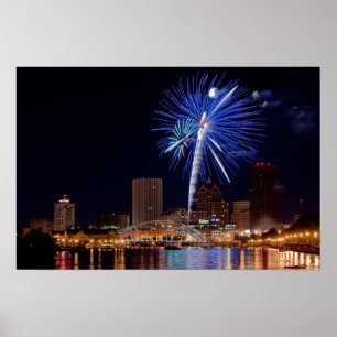 Póster Fogos-de-artifício sobre Rochester