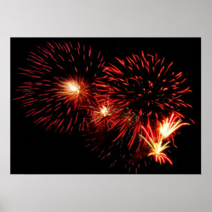 Póster Fogos-de-artifício vermelhos