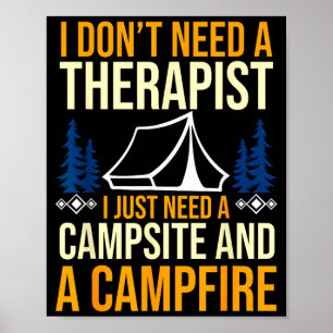 Poster Fogueira de acampamento vida no acampamento flores