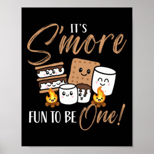 Poster Fogueira de Aniversário Marshmallow É Mais Diverti