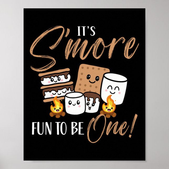 Poster Fogueira de Aniversário Marshmallow É Mais Diverti (Frente)