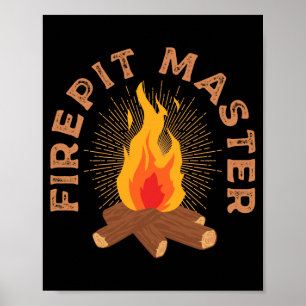 Poster Fogueira masculina mestre acampamento fogueira cam