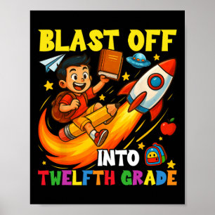 Poster Foguete decola para o divertido Ck para a escola d