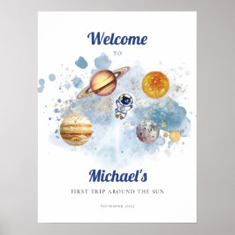 Poster Foguete do Espaço Exterior Primeiro Conselho de Es