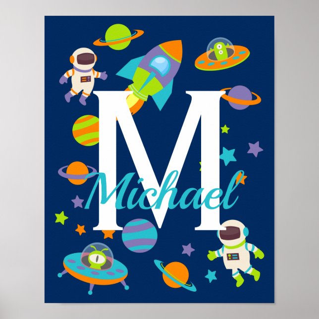 Poster Foguete Espacial Infantil (Frente)