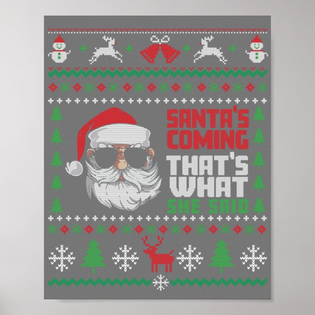 Poster Foi o que ela disse Design de Natal feio (Frente)