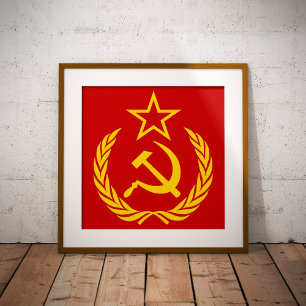 Poster Foice e Martelo, URSS, CCCP, Comunismo