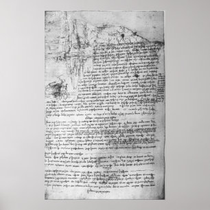 Poster Fol.145v-b, página do caderno de da Vinci