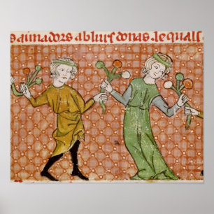 Póster Fol.215v a tentação: Um casal da dança