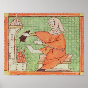 Póster Fol.58r fevereiro: Aquecimento pelo fogo