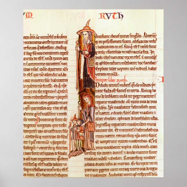 Poster Fol.97 Ruth e Boaz, de uma Bíblia (Frente)