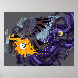 Poster Folclore do céu do corvo