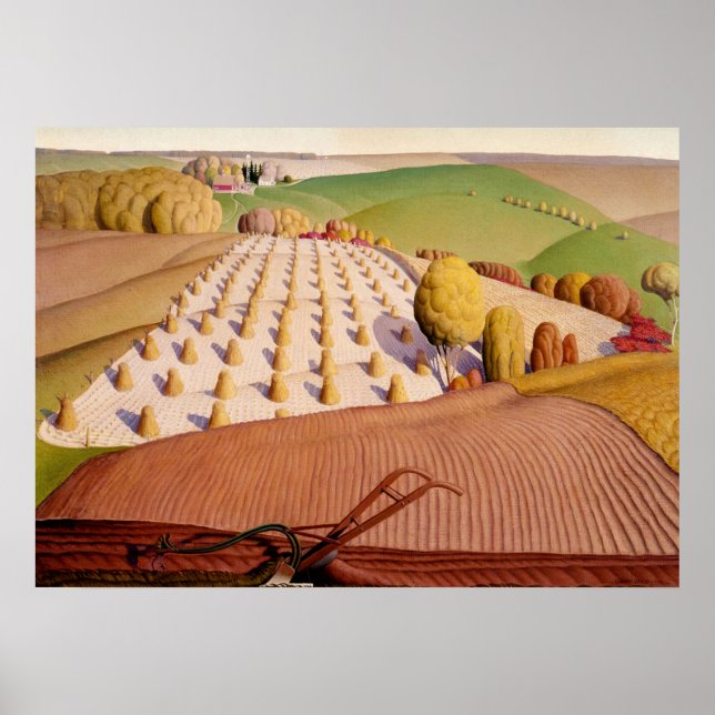 Poster Folga de outono, 1931 por Grant Wood (Frente)