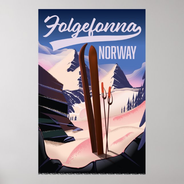 Poster Folgefonna norway ski poster. (Frente)
