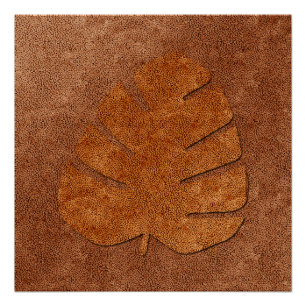 Póster Folha de abstrato de cobre