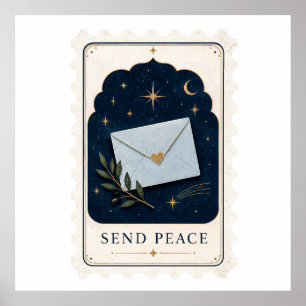 Poster Folha de Adesivos Celestiais Send Peace Pen Pal