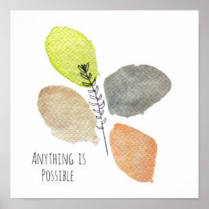 Poster Folha de aquarela estética moderna