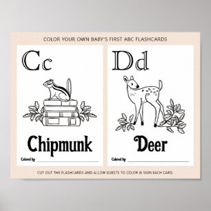 Poster Folha de Atividades de Coloração de Chás de fralda