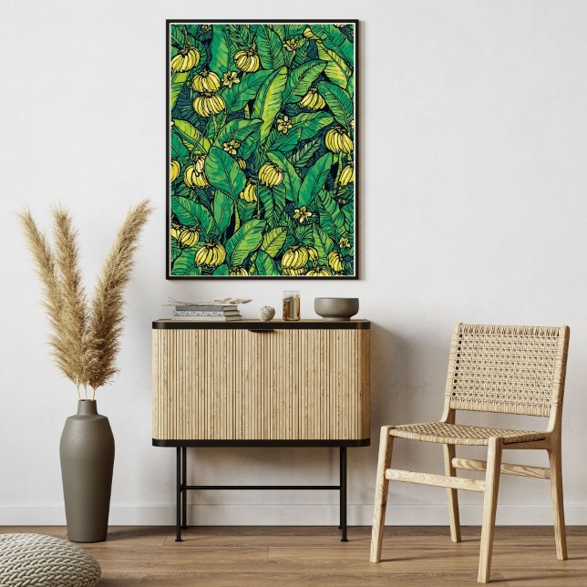 Poster Folha de Banana & Combo de Frutas | Selva Tropical (Criador carregado)