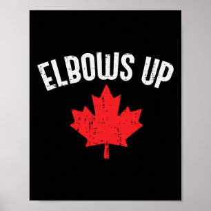 Poster Folha de Bordo Canadá Cotovelos Para Cima Funny Ca