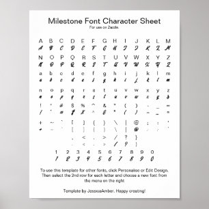 Poster Folha de Caracteres de Fonte do Marco para Zazzle