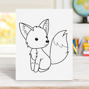 Poster de desenho de lápis de cor da raposa
