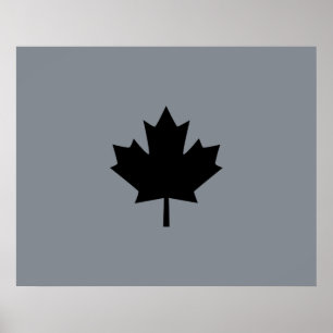 Póster Folha de Folha de Preto do Canadá Negrito