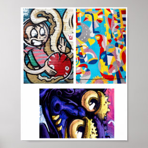 Poster Folha de Grafite de Artes Urbanas de abstrato