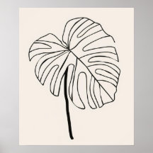 Folha de Monstera, arte moderna minimalista