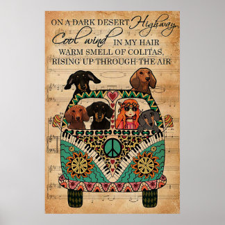 Poster Folha de Música Legal Vind Dachshund presentes par