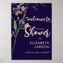 Poster Folha de Ouro Aquarela Chá de panela de flor selva