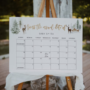 Poster Folha de ouro de veados da floresta de inverno adi