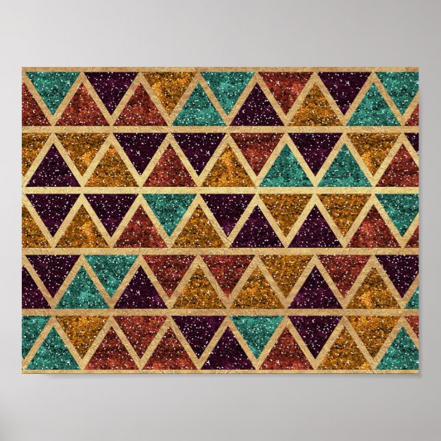 Póster Folha de Ouro Triangular Clássica (Frente)