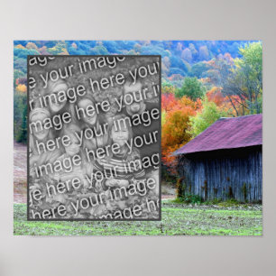 Poster Folha de outono da Barn de Cigarro Adicione Sua Fo