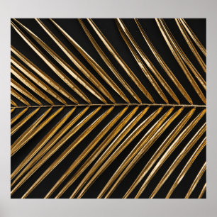 Poster Folha de Palma de Data do ouro: Minimalista Negro