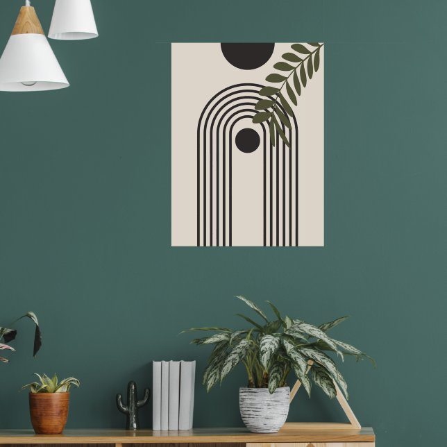 Poster Folha de Palmeira Arco-Íris Sol, Arte Geométrica A (Sala de Estar 1)