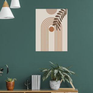 Poster Folha de Palmeira Arco-íris Sol, Arte Geométrica A