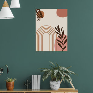 Poster Folha de Palmeira Arco-íris Sol, Arte Geométrica A