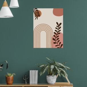 Poster Folha de Palmeira Arco-íris Sol, Arte Geométrica A