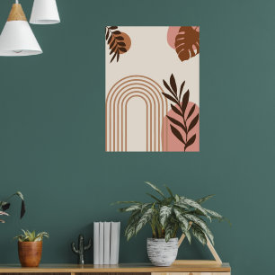 Poster Folha de Palmeira Arco-íris Sol, Arte Geométrica A
