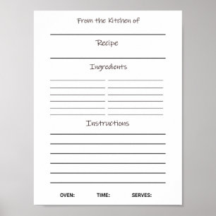 Poster Folha de Receita de Download Instantâneo