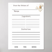 Folha de receitas de download instantâneo ou