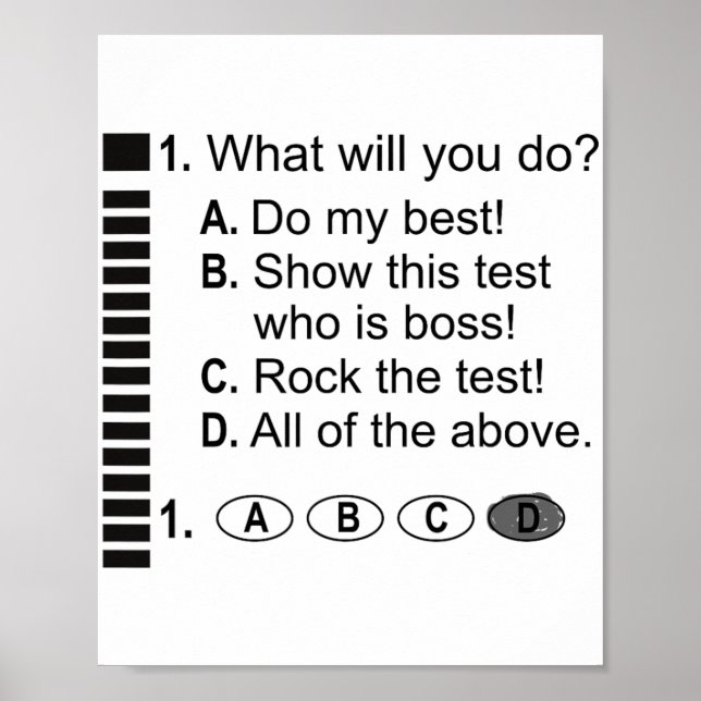 Poster Folha De Resposta Rocha O Incentivo De Teste Da Es (Frente)
