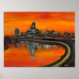 Póster Folha de ruas de 36" x 28" 1965 Óleo em gesso impr