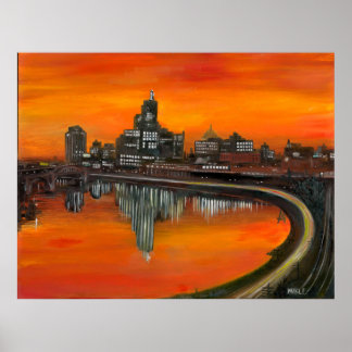 Póster Folha de ruas de 36" x 28" 1965 Óleo em gesso impr