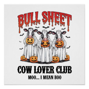 Póster Folha de Touro de Halloween Vintage