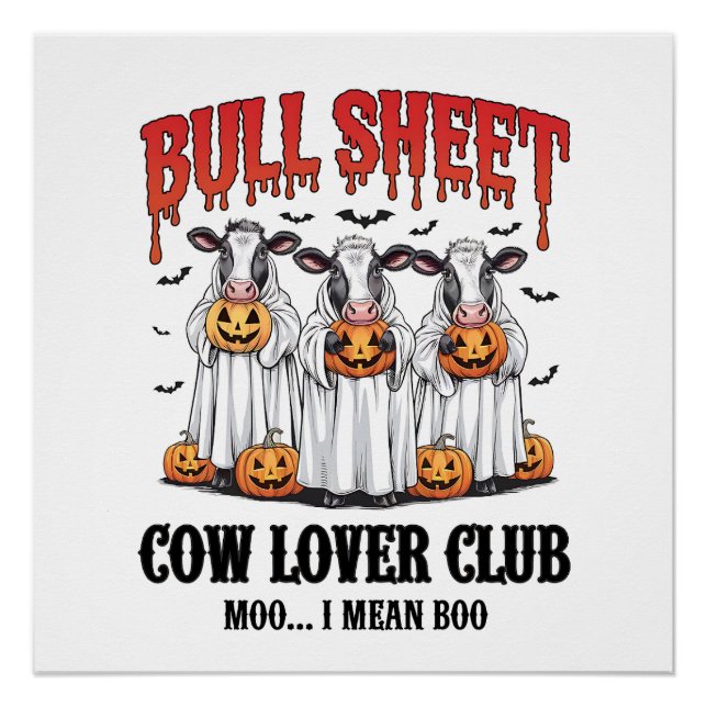 Póster Folha de Touro de Halloween Vintage (Frente)